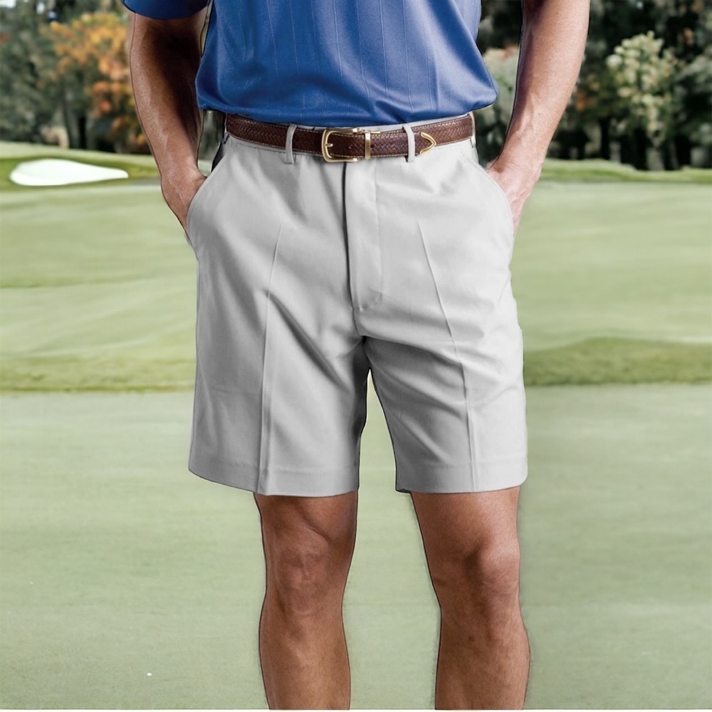 Monterey Club Men's Fairway Stretch Golf Shorts Men's Size 36" Waist Light Gray